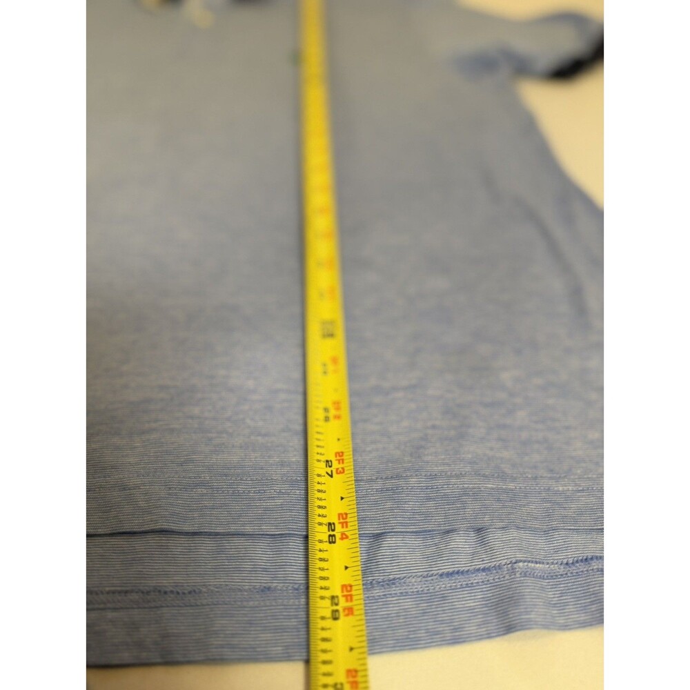 Brooks Brothers Men’s Polo Shirt Blue Stripe Black Collar Size L - Picture 12 of 12